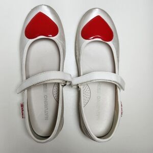 Naturino Red Heart White Mary Jane Shoes Size 3 Girls